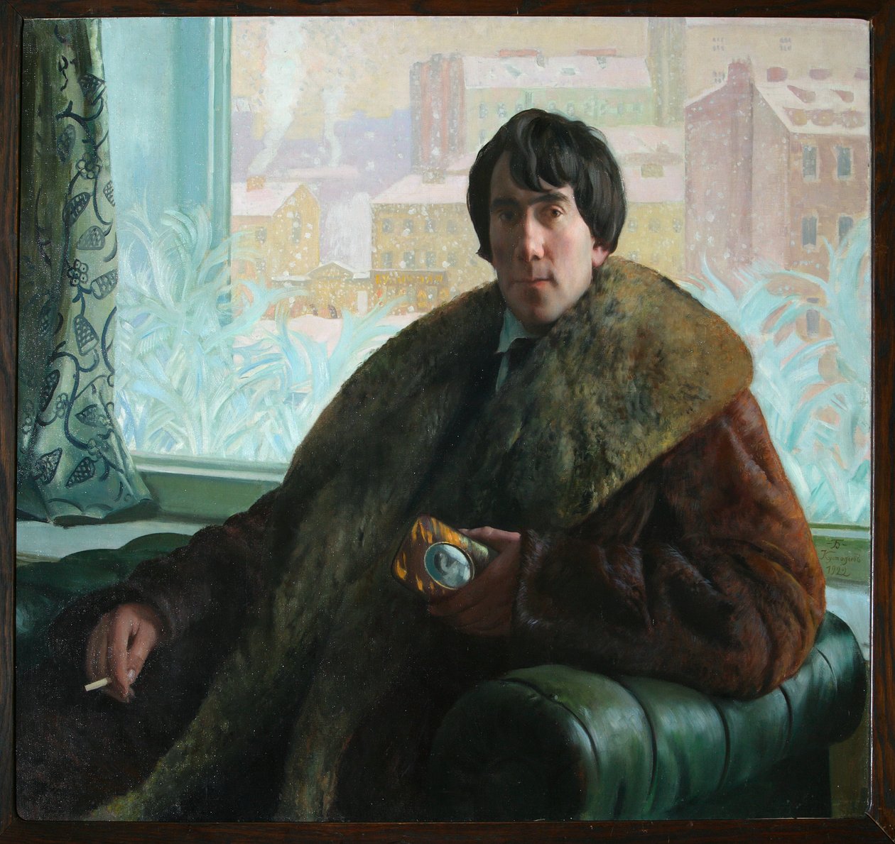 Portret van de beeldhouwer en architect Isidor Zolotarevsky door Boris Mikhailovich Kustodiev
