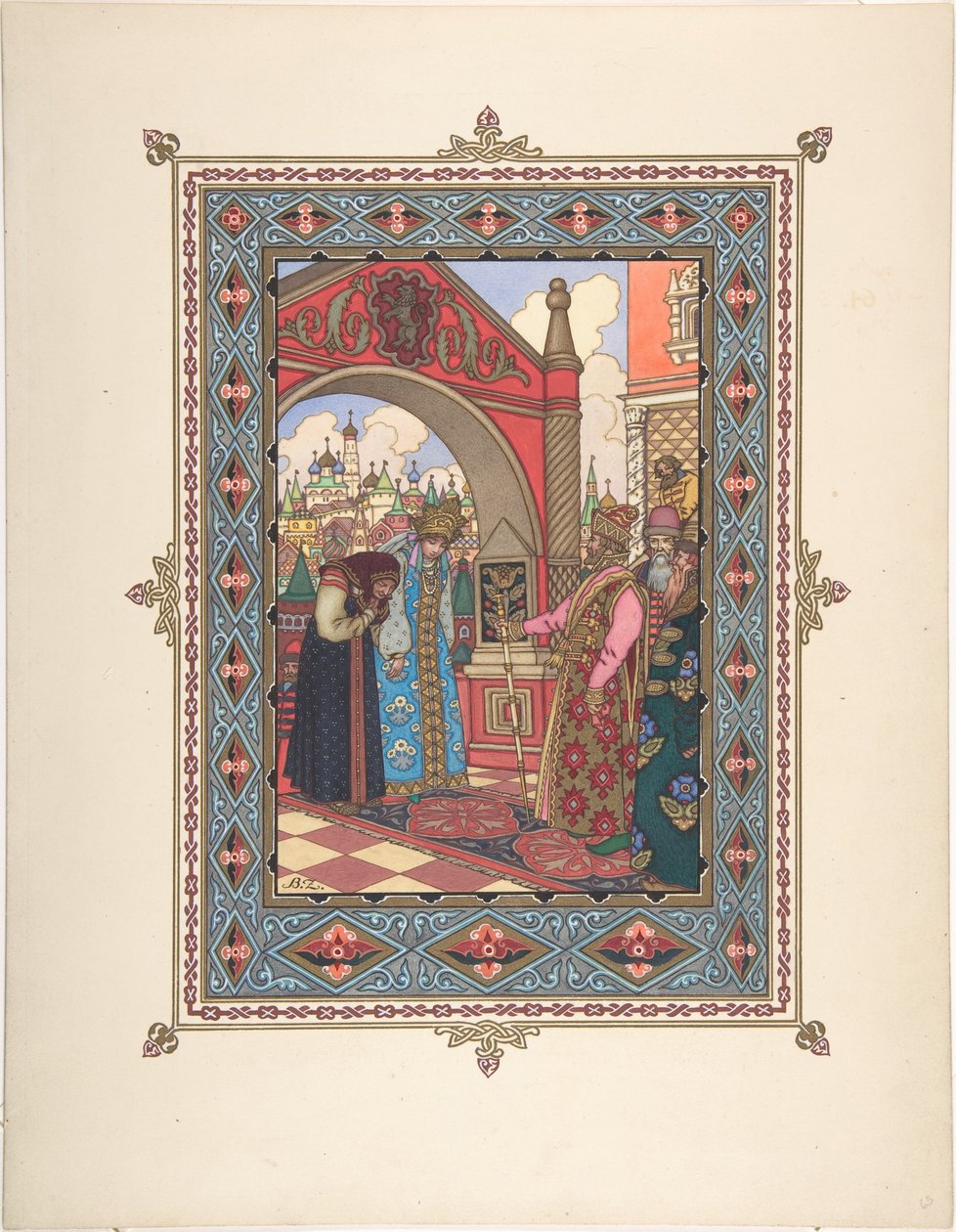 Illustratie voor het sprookje Vasilisa de Schone, ca. 1925 door Boris Vasilievich Zvorykin