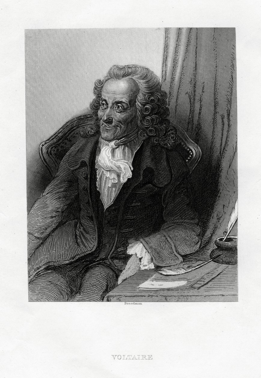 Voltaire, Franse Verlichtingsschrijver, essayist, deïst en filosoof, 1884 door Bosselman