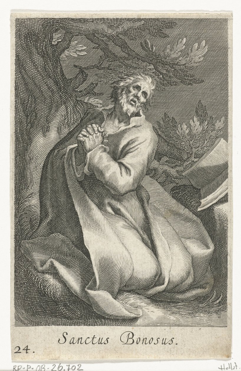 Heilige Bonosus als kluizenaar door Boëtius Adamsz. Bolswert