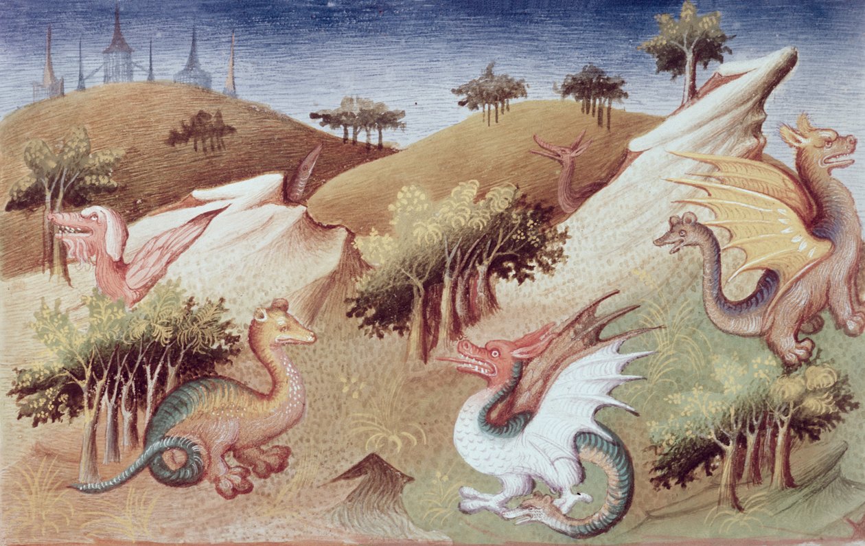 Ms Fr 2810 f.55v, Draken en andere beesten, uit 