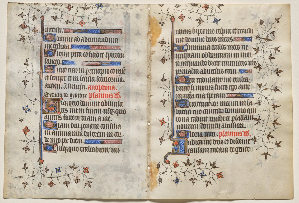 Bifolio uit een getijdenboek: Tekst (verso) door Boucicaut Master