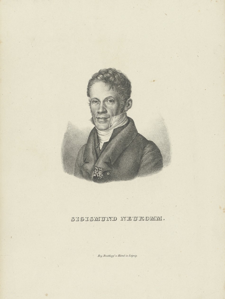Portret van de pianist en componist Sigismund von Neukomm 1778-1858, c. 1830 door Breitkopf and Härtel