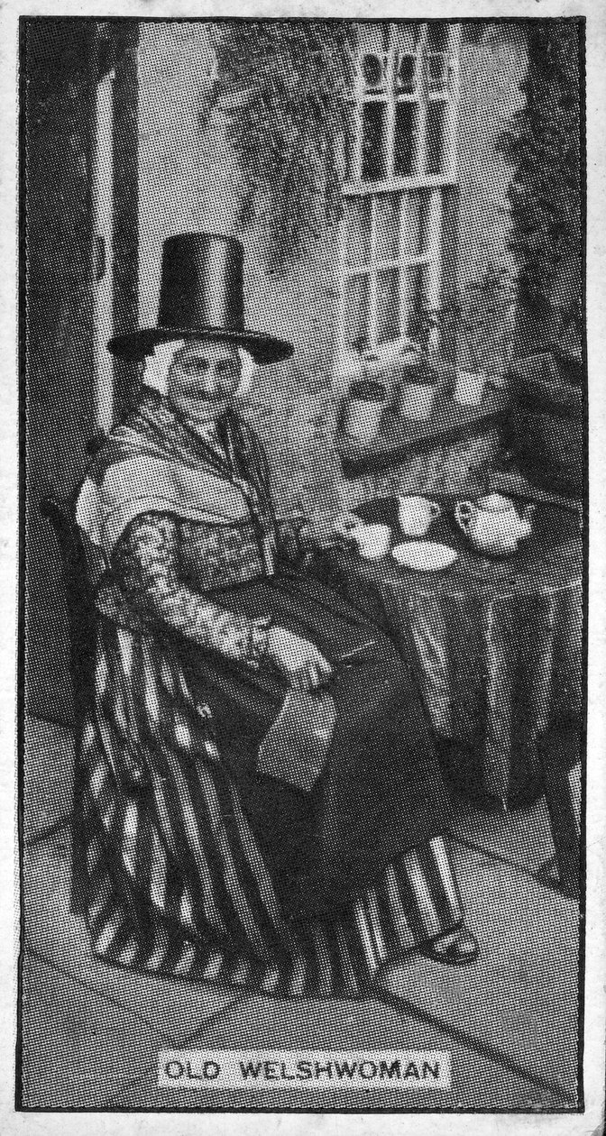 Oude Welshe Vrouw, naar een laat 19e-eeuwse foto door British Photographer