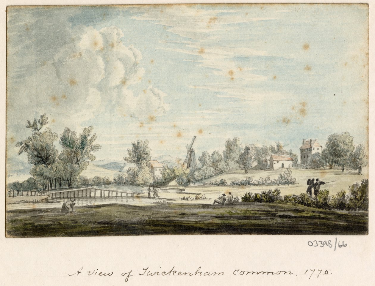 Een reeks schetsen, uitzichten in Groot-Brittannië, het Continent en Amerika 1772-1778 (aquarel) door British School