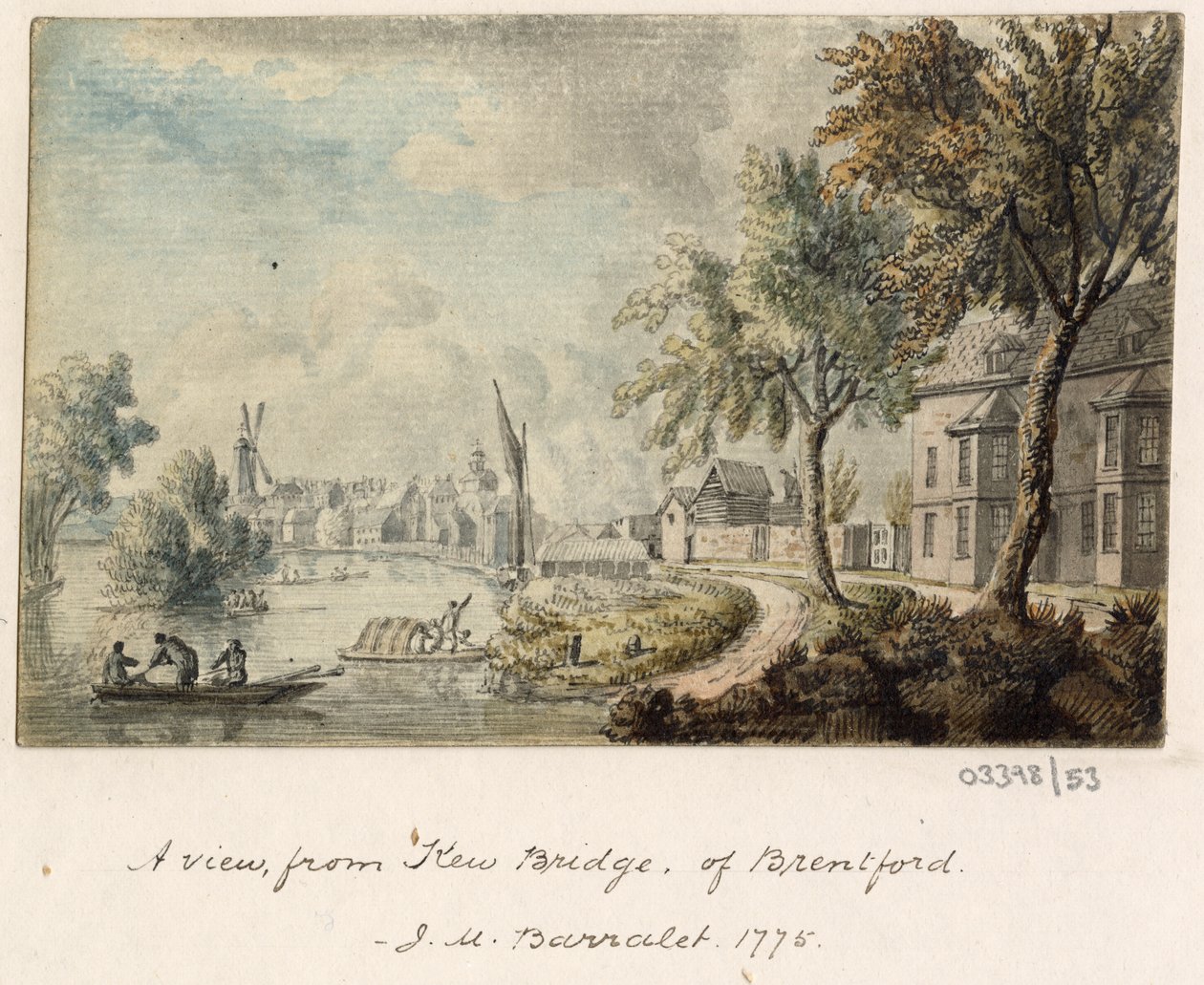 Een reeks schetsen, uitzichten in Groot-Brittannië, het Continent en Amerika 1772-1778 (aquarel) door British School