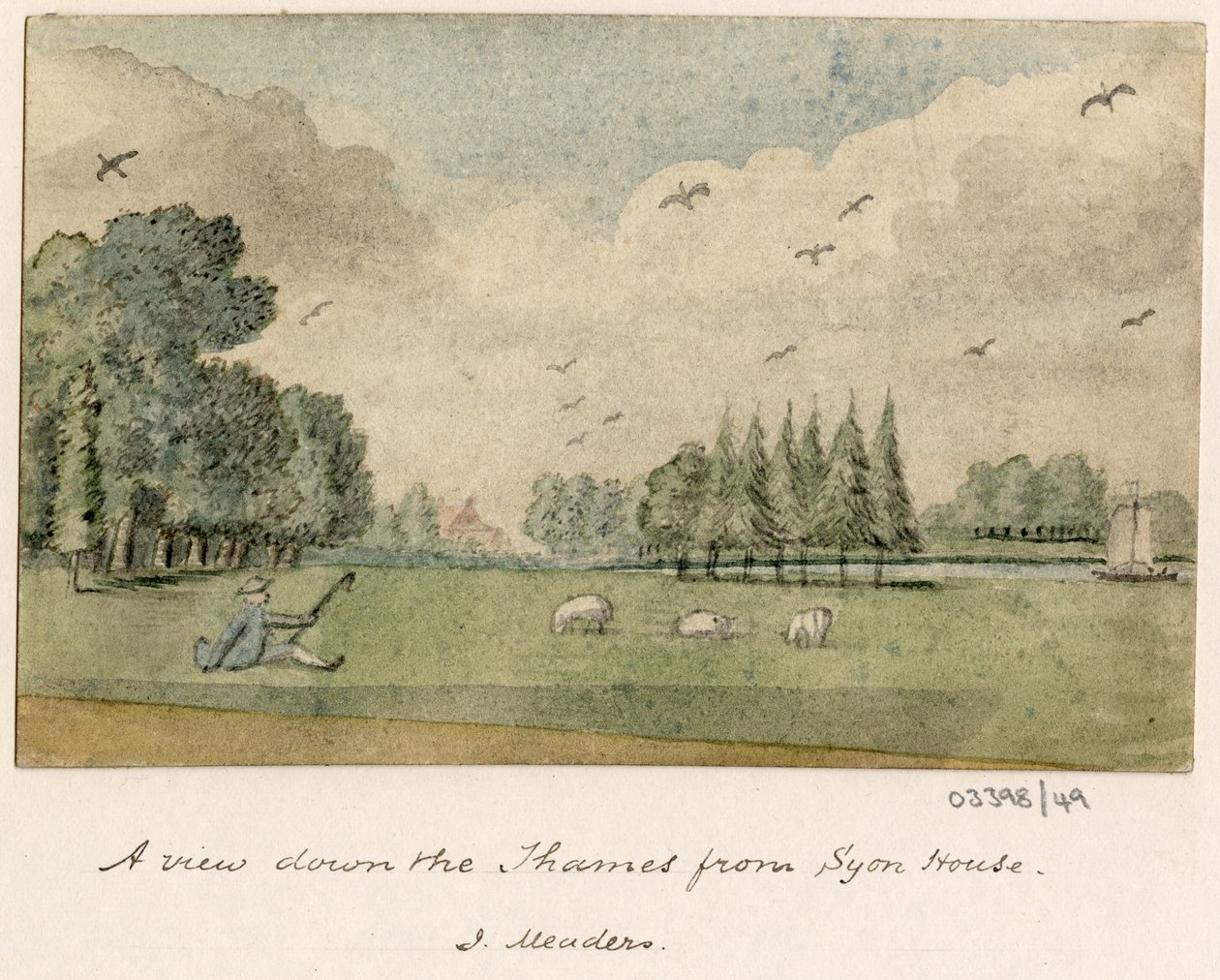Een reeks schetsen, uitzichten in Groot-Brittannië, het Continent en Amerika 1772-1778 (aquarel) door British School
