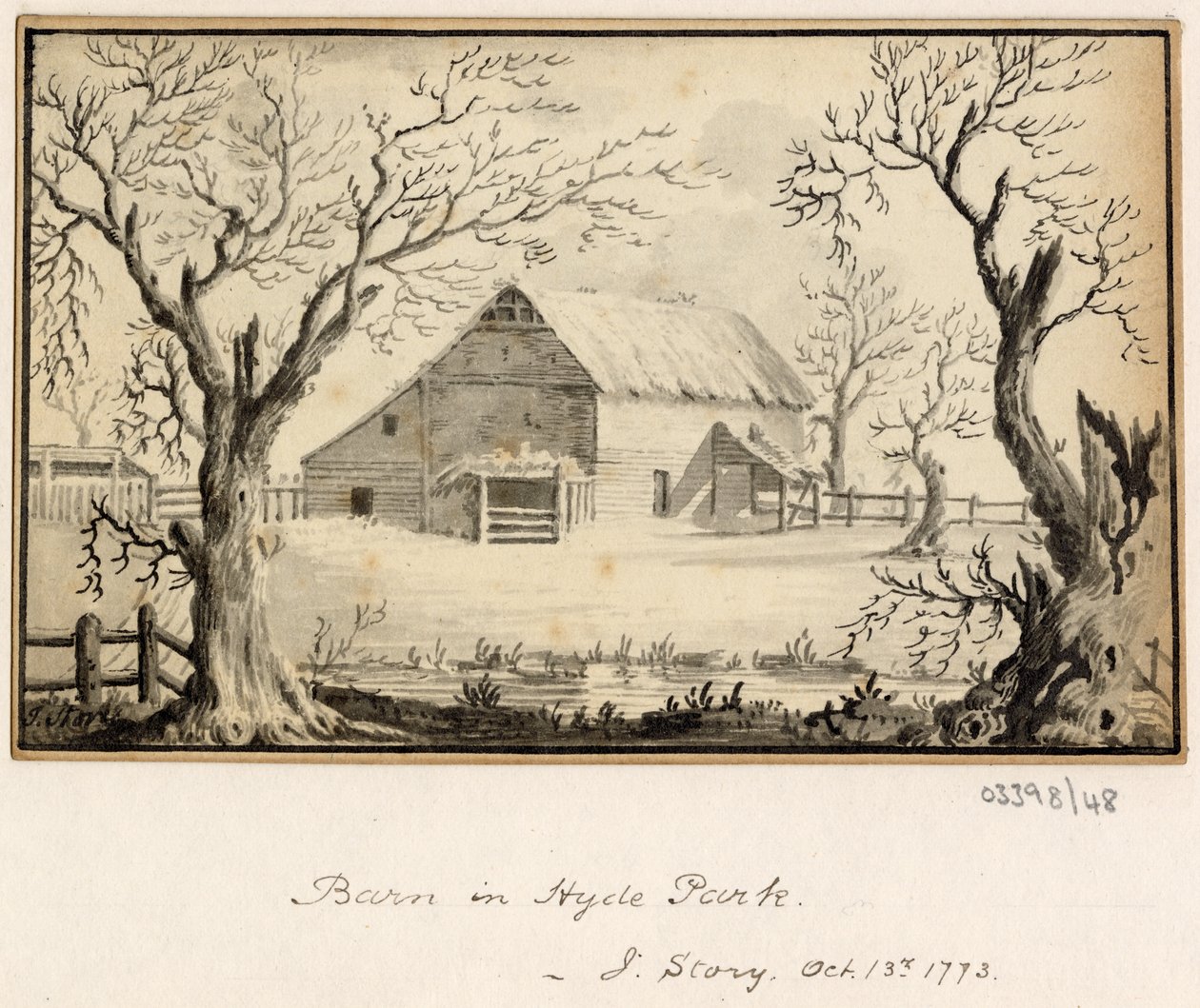 Een reeks schetsen, uitzichten in Groot-Brittannië, het Continent en Amerika 1772-1778 (aquarel) door British School