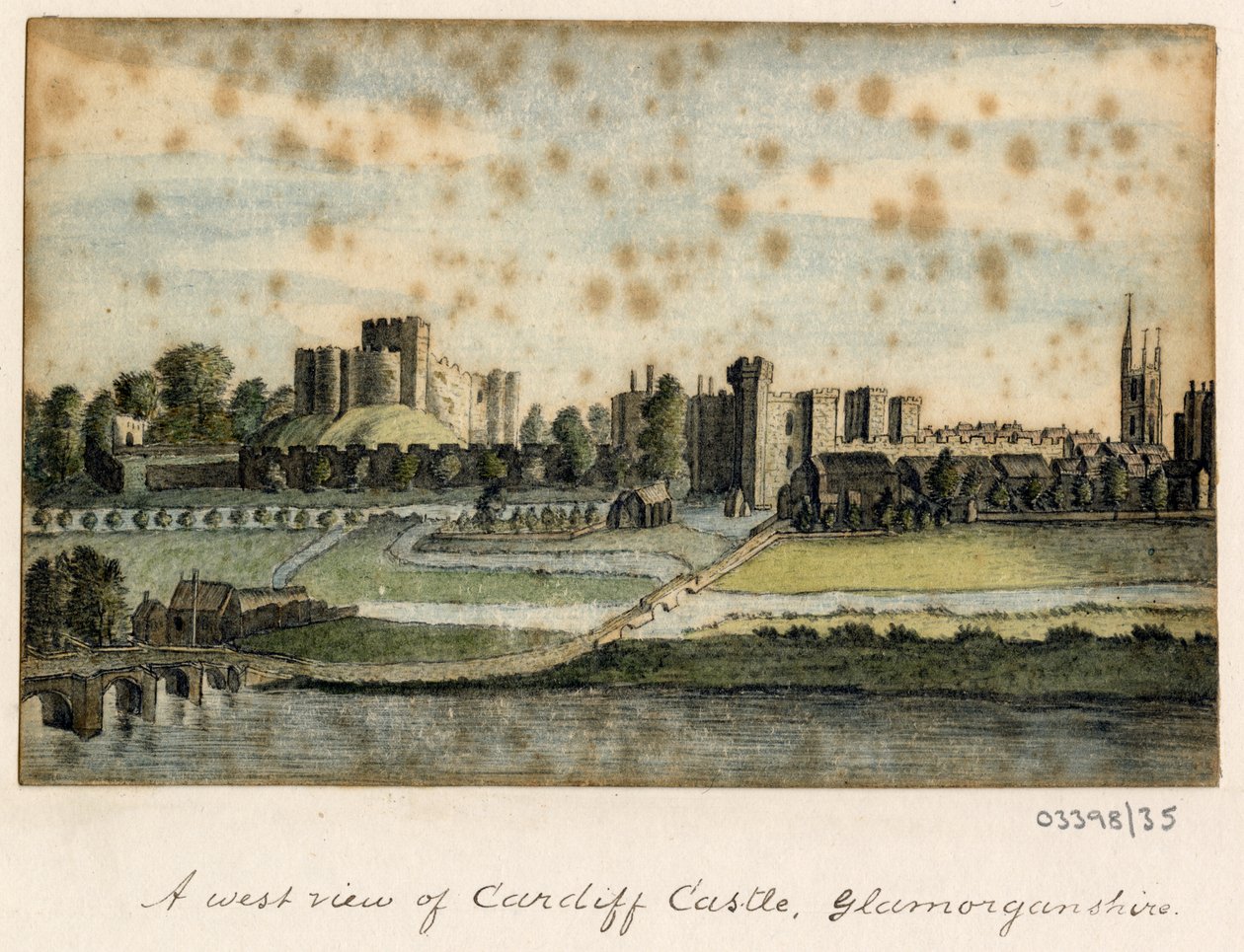 Een reeks schetsen, uitzichten in Groot-Brittannië, het Continent en Amerika 1772-1778 (aquarel) door British School