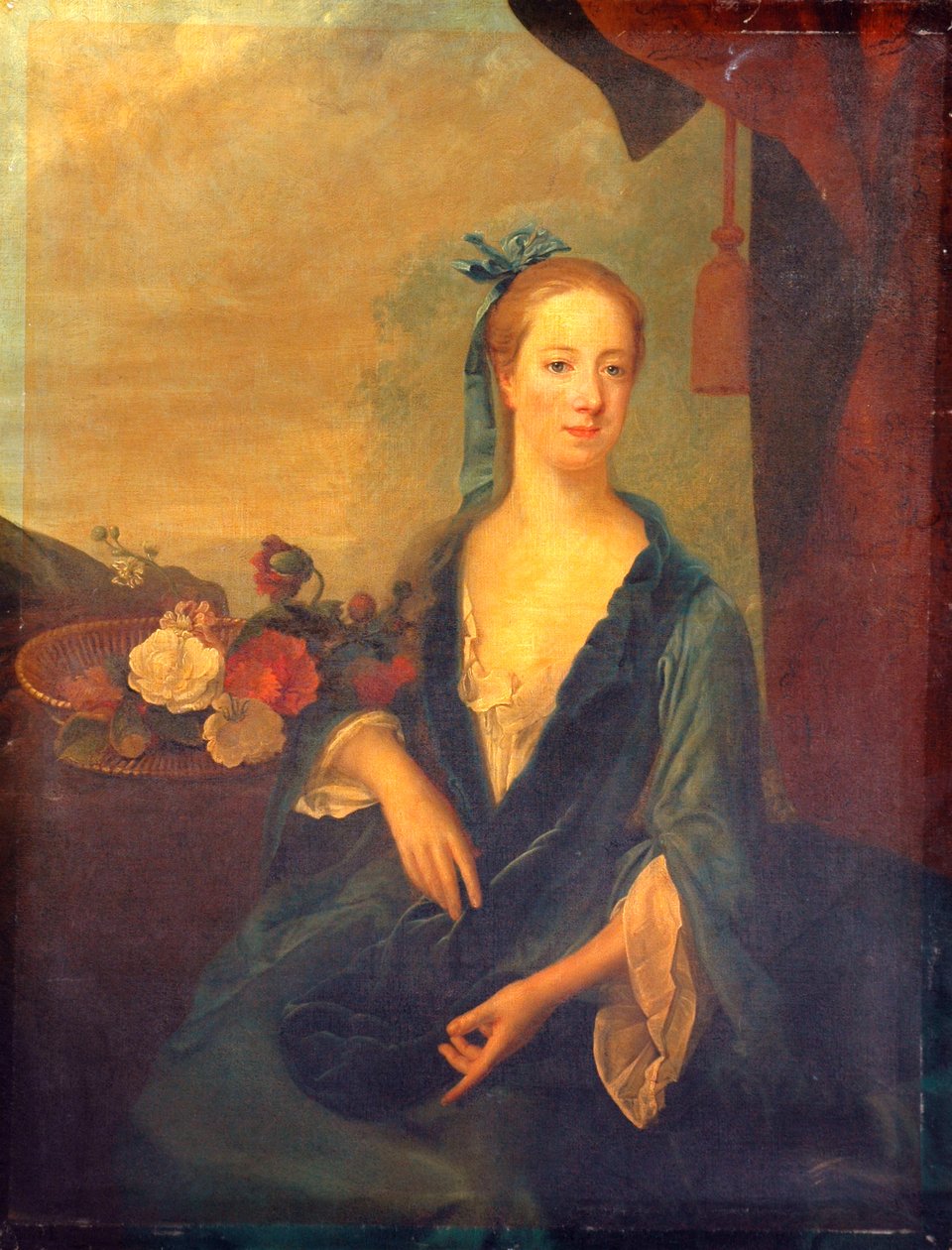 Dame in Blauw, 1700 door British School