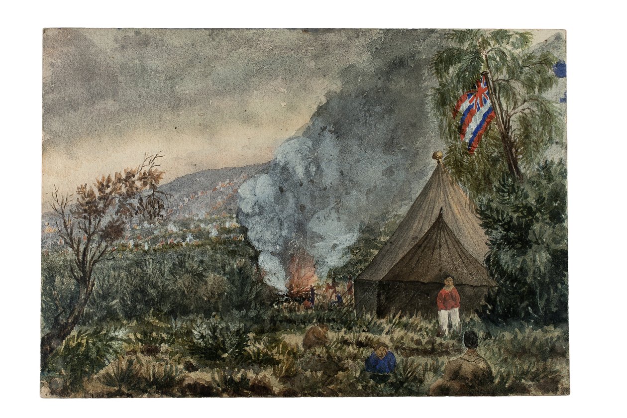 Mauna Kea vulkaan, Hawaï, maart 1859 door British School