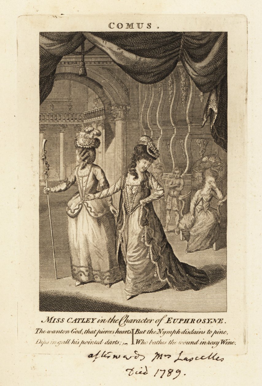 Miss Ann Catley in de rol van Euphrosyne in John Milton