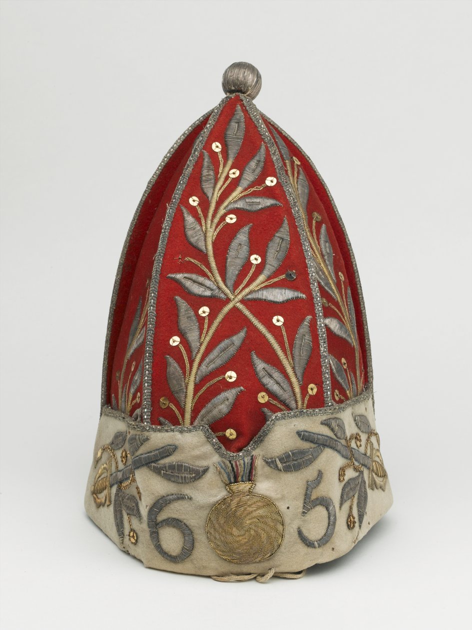 Grenadiersmuts van een officier, 65e Regiment of Foot, circa 1758 door British School