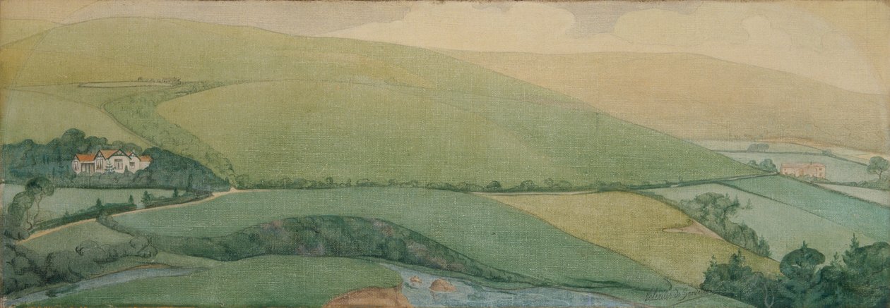 Portret op blik uit Rhyd-y-Car of Colliers Row, midden-late 19e eeuw door British School