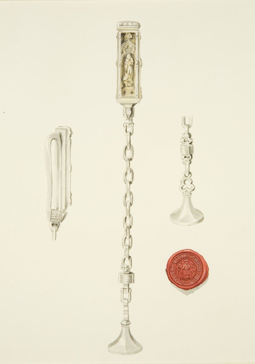 Zegel en ketting van de St. Stephanuskerk, ca. 1825 door British School