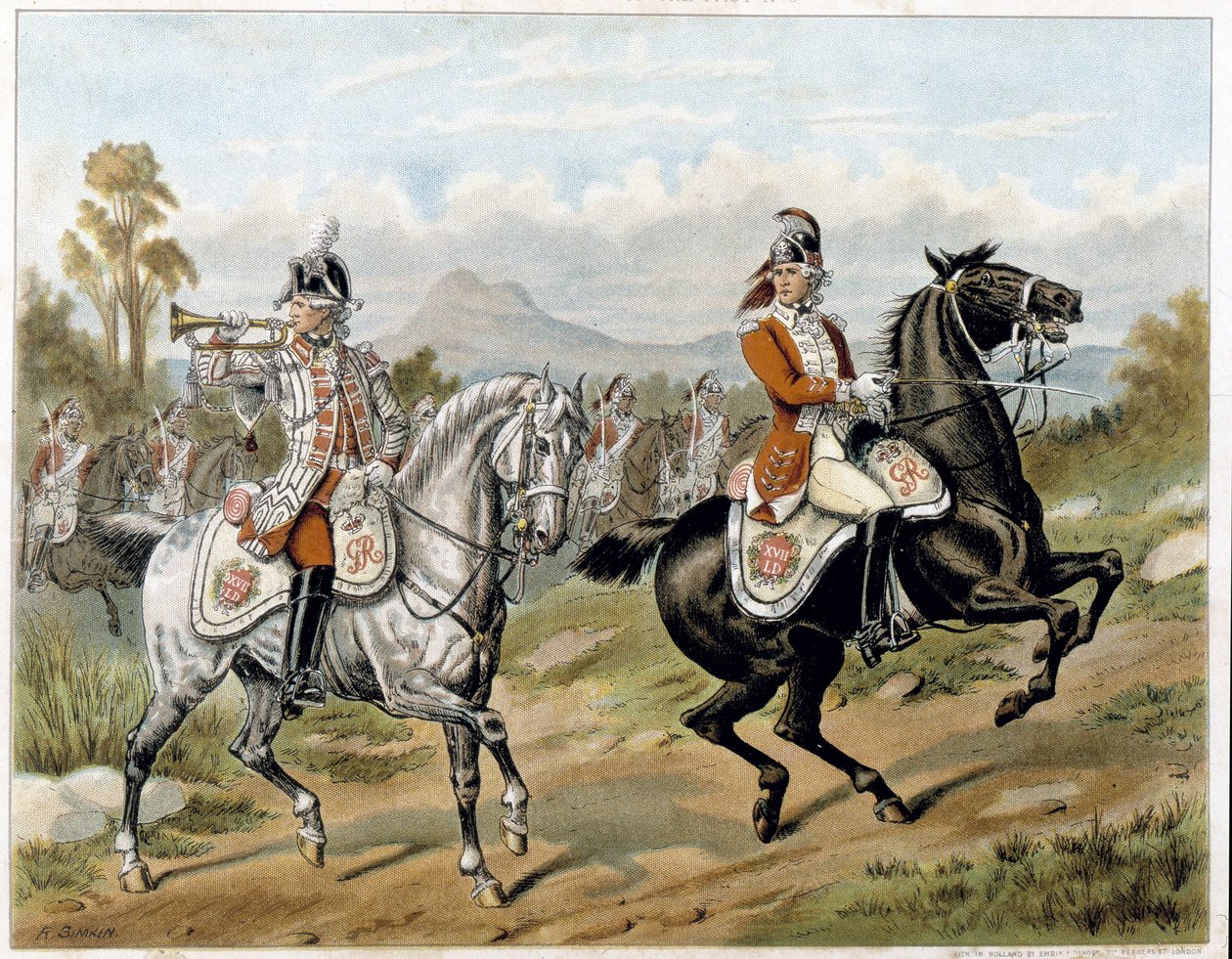 The 17th Light Dragoons (New Lancers), in Amerika 1775 - in 