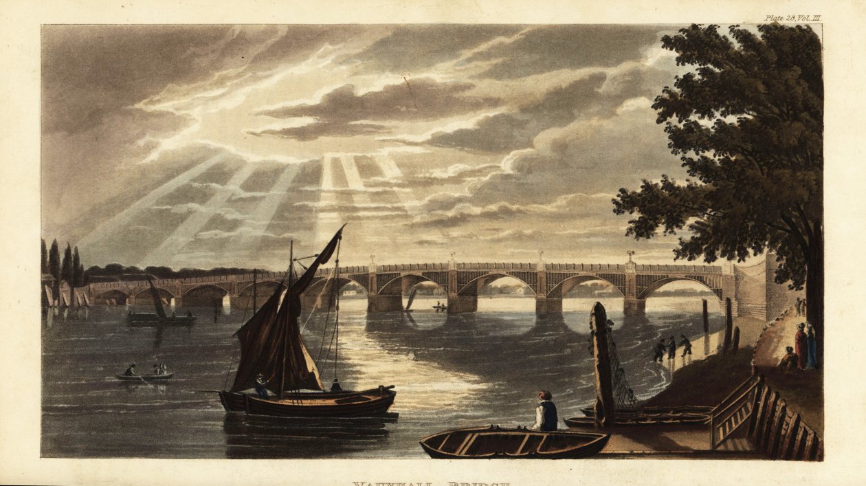 Vauxhall Bridge over de rivier de Theems door British School