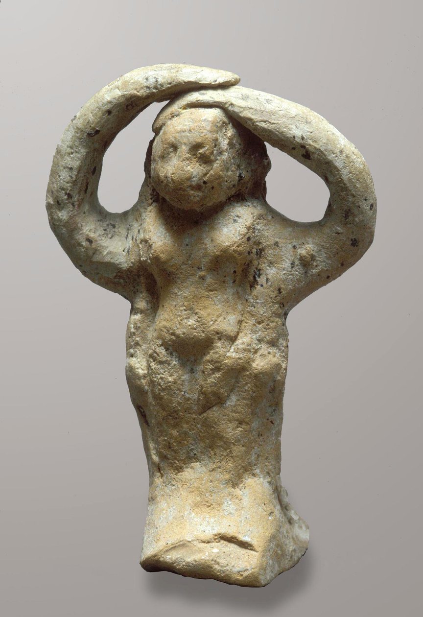 Beeldje van een rouwende, uit Azor, Israël (klei) door Bronze Age