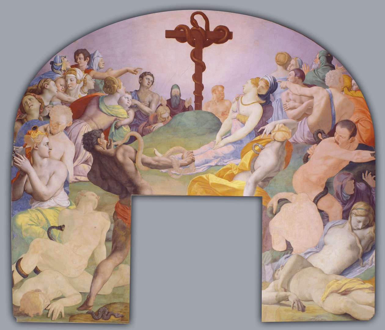 De aanbidding van de bronzen slang door Agnolo Bronzino