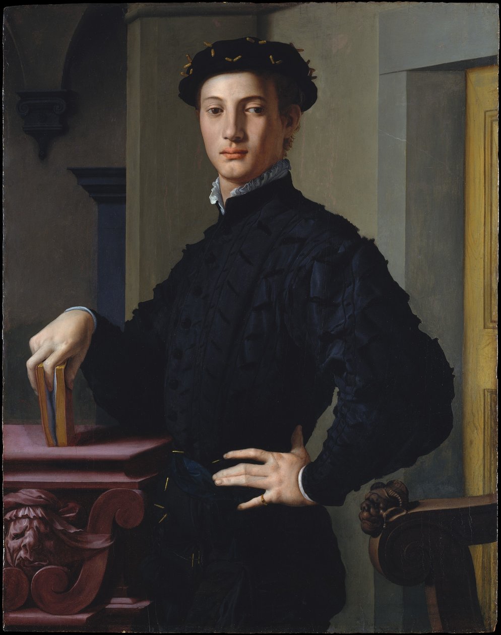 Italiaans: Portret van een jonge man met een boek Portret van een jonge man met een boek door Bronzino