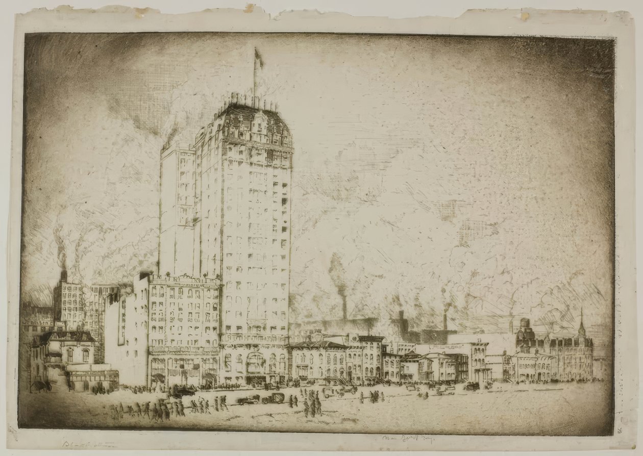 Chicago - Het Blackstone Hotel door Bror Julius Olsson Nordfeldt