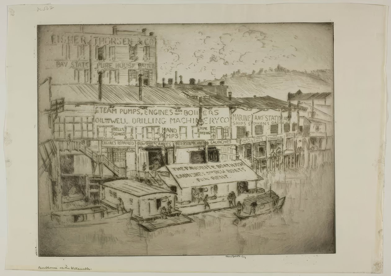 Het boothuis aan de Willamette door Bror Julius Olsson Nordfeldt