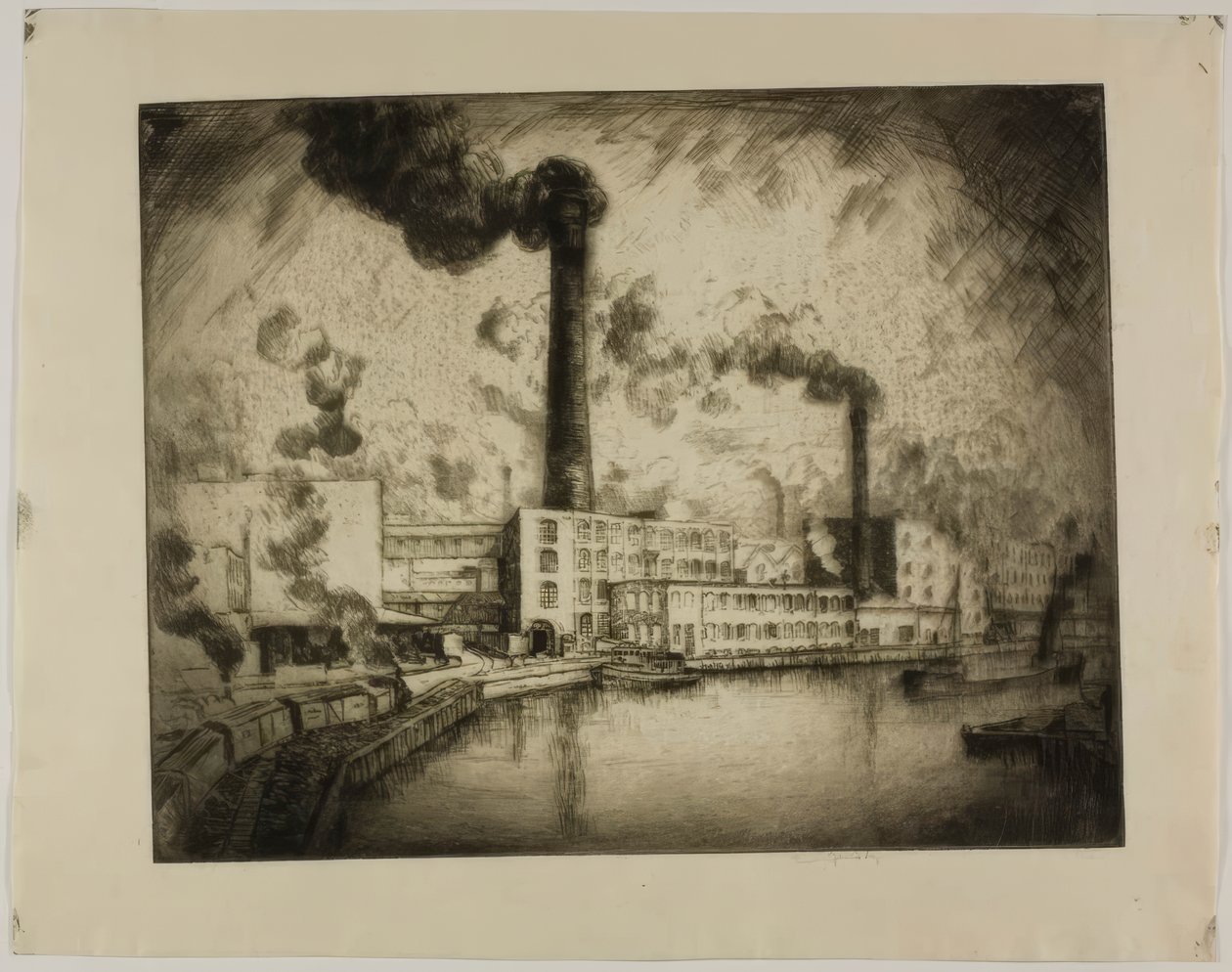 Zonder titel (South Deering - Linkeroever) door Bror Julius Olsson Nordfeldt