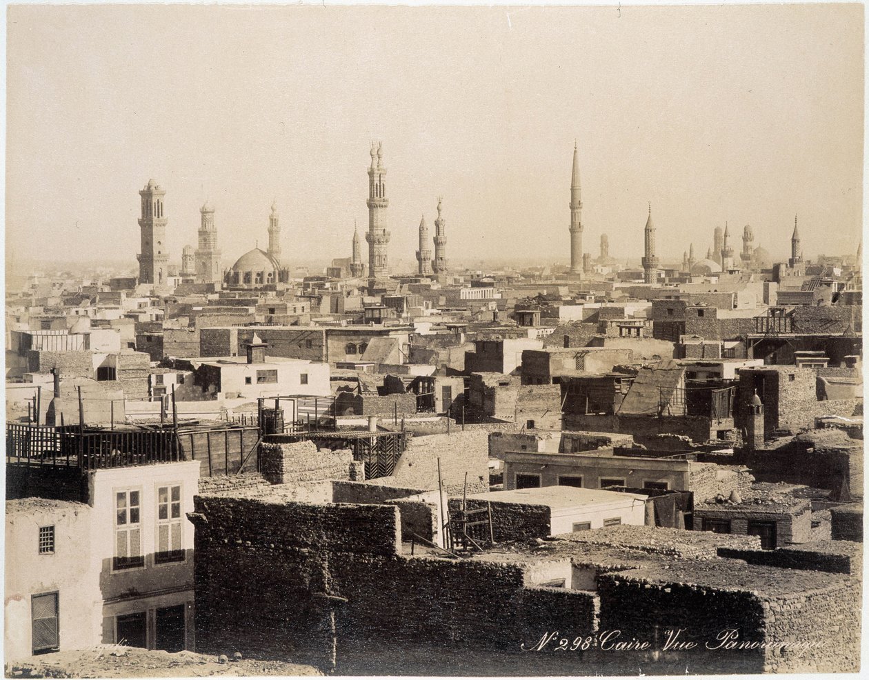 Uitzicht op de daken van Caïro - foto van de Zangali Brothers, eind 19e eeuw door Brothers Zangaki