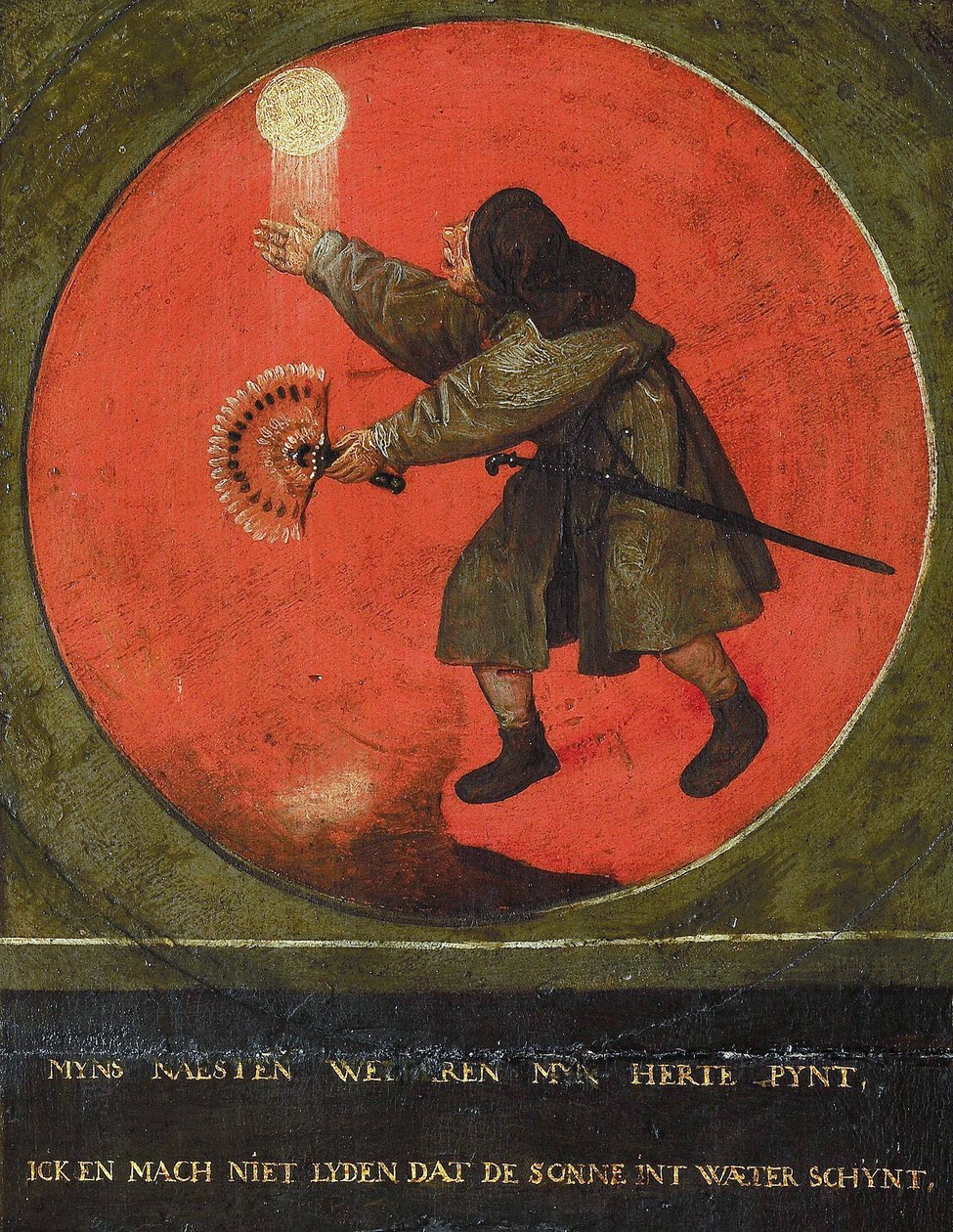 Het succes van mijn buren irriteert me. Ik wil niet dat de zon op het water schijnt, 1558 door Bruegel