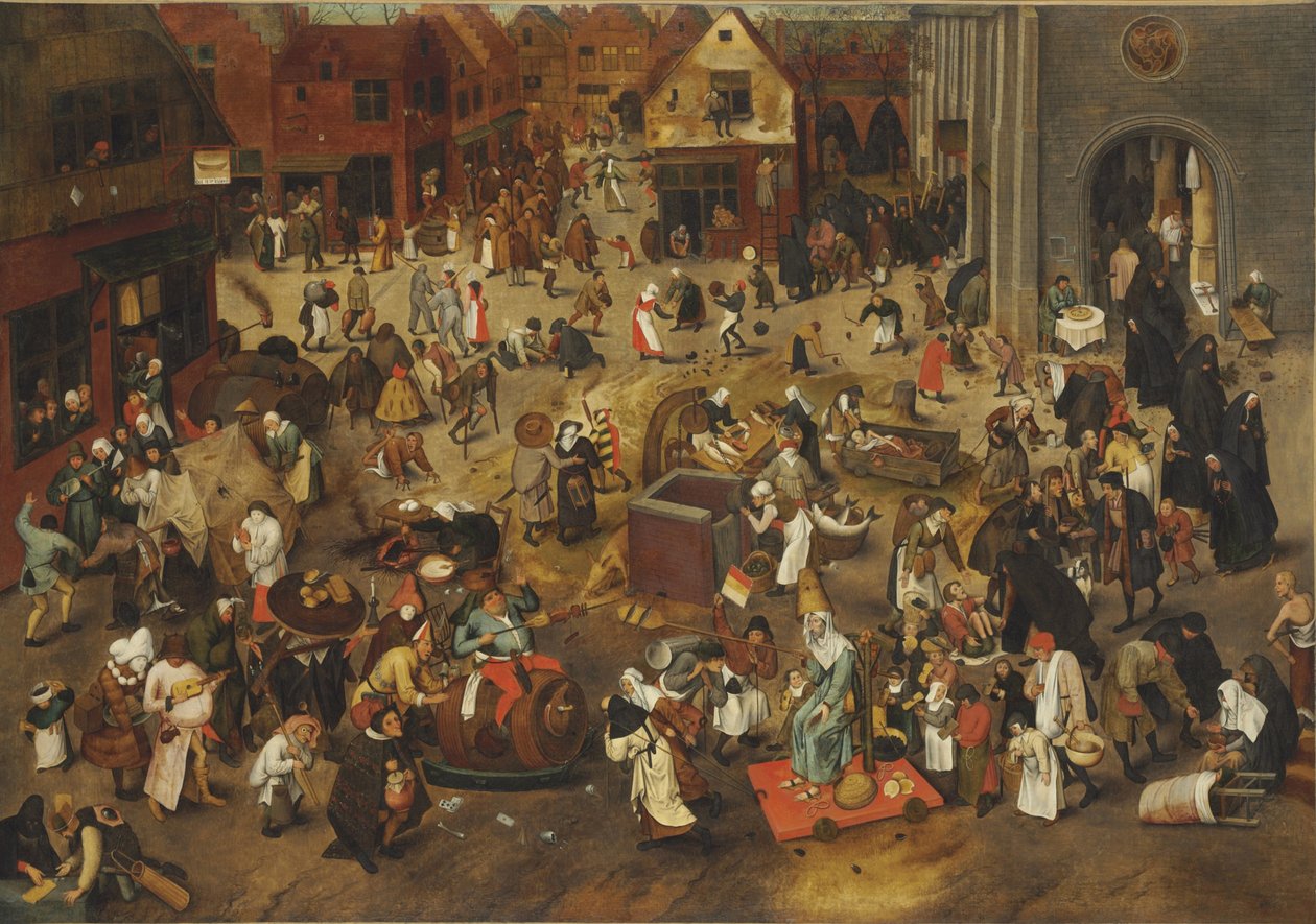 Het gevecht tussen Carnaval en Vasten door Bruegel