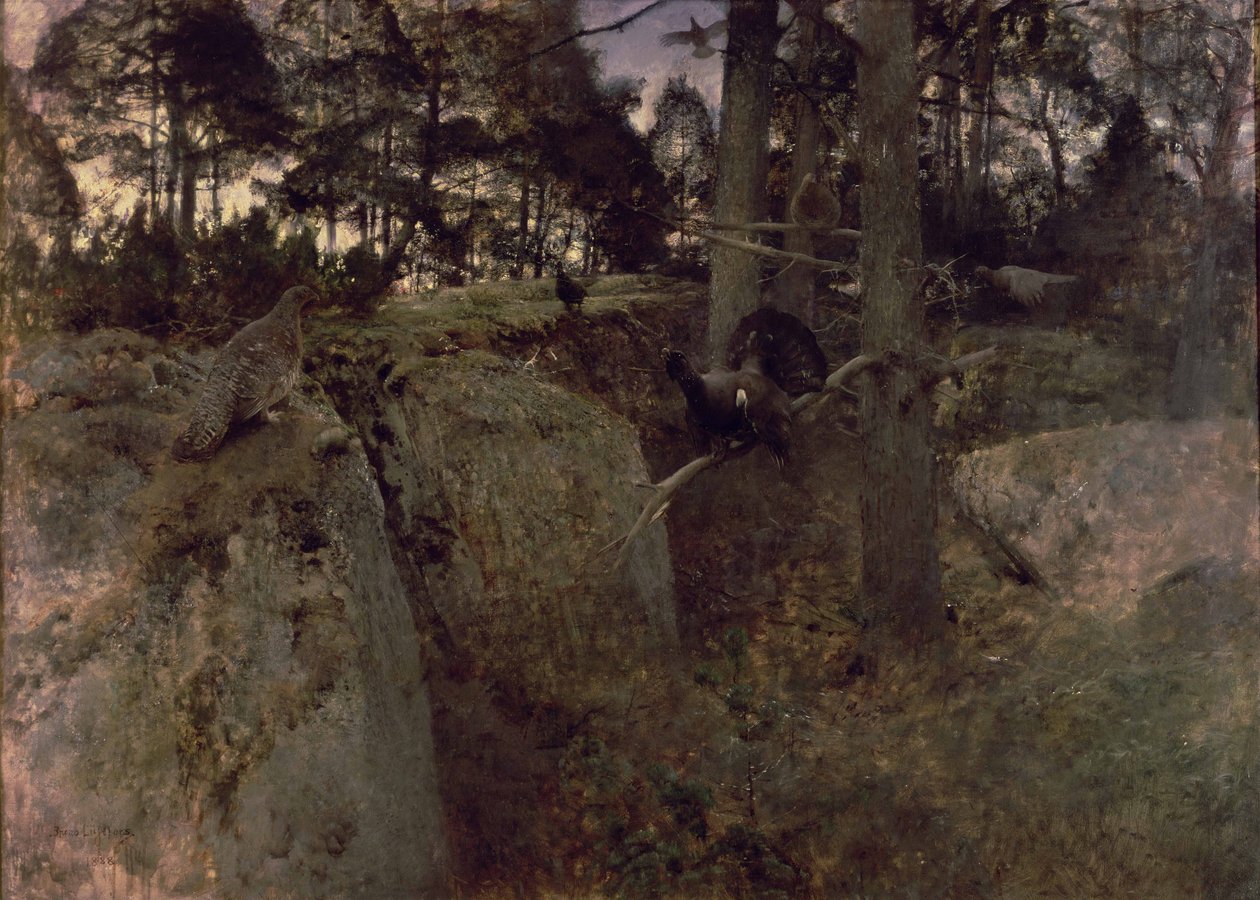 De Paring van de Korhoenders, 1888 door Bruno Andreas Liljefors