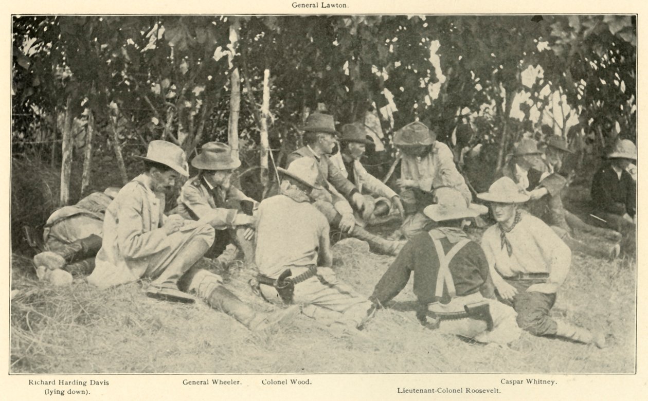 Conferentie na de Slag van de Rough Riders, Spaans-Amerikaanse Oorlog, juni 1898, 1899 door Burr McIntosh