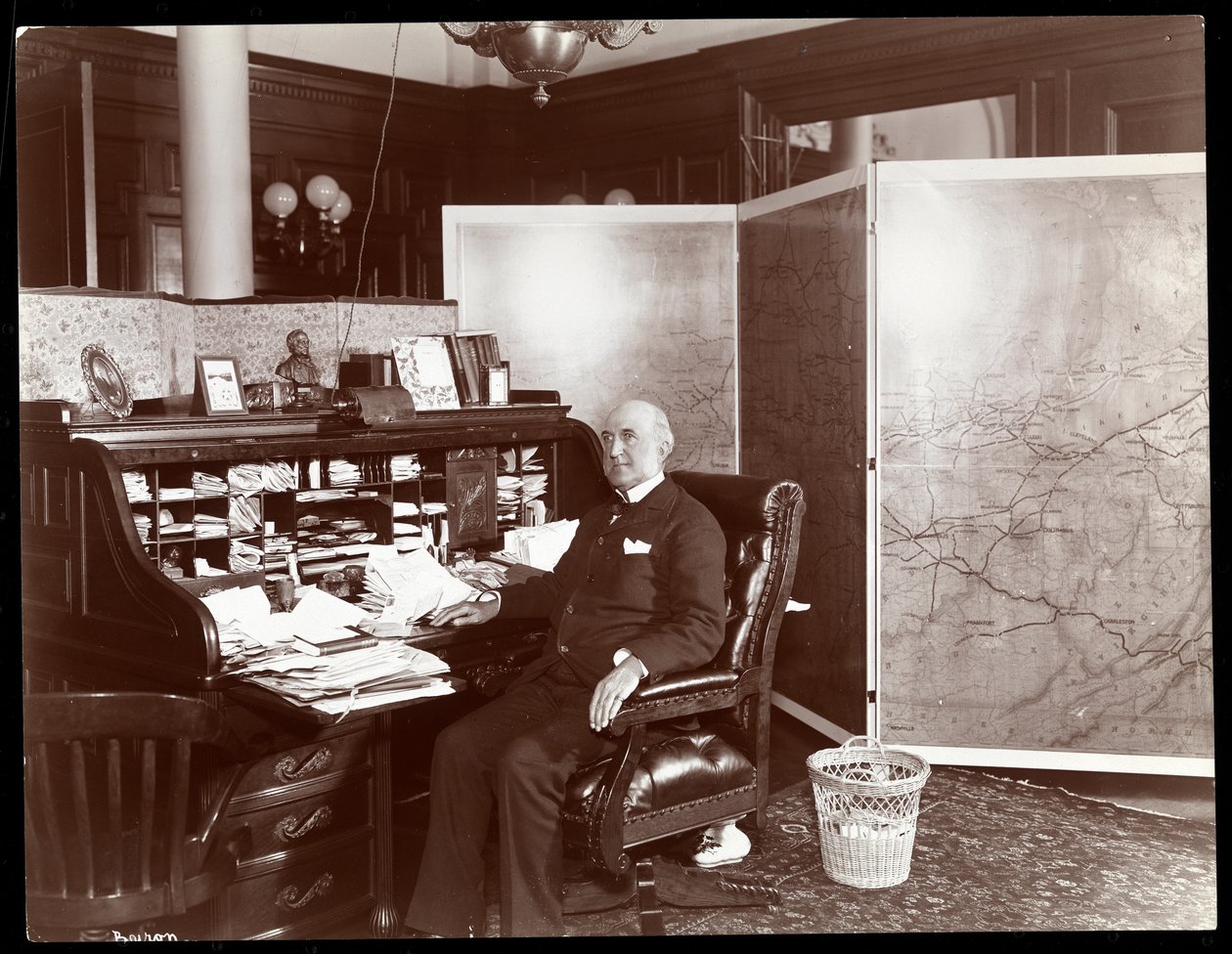 Chauncey Depew in zijn kantoor, New York, 1898 (zilveren gelatin afdruk) door Byron Company