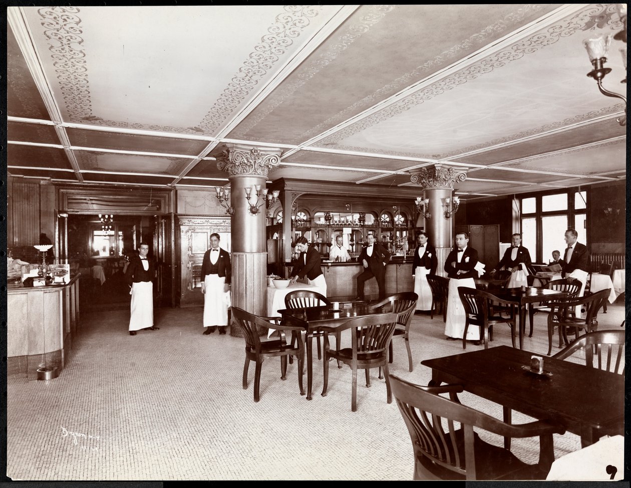 Café in het Hotel Majestic, 1902 door Byron Company