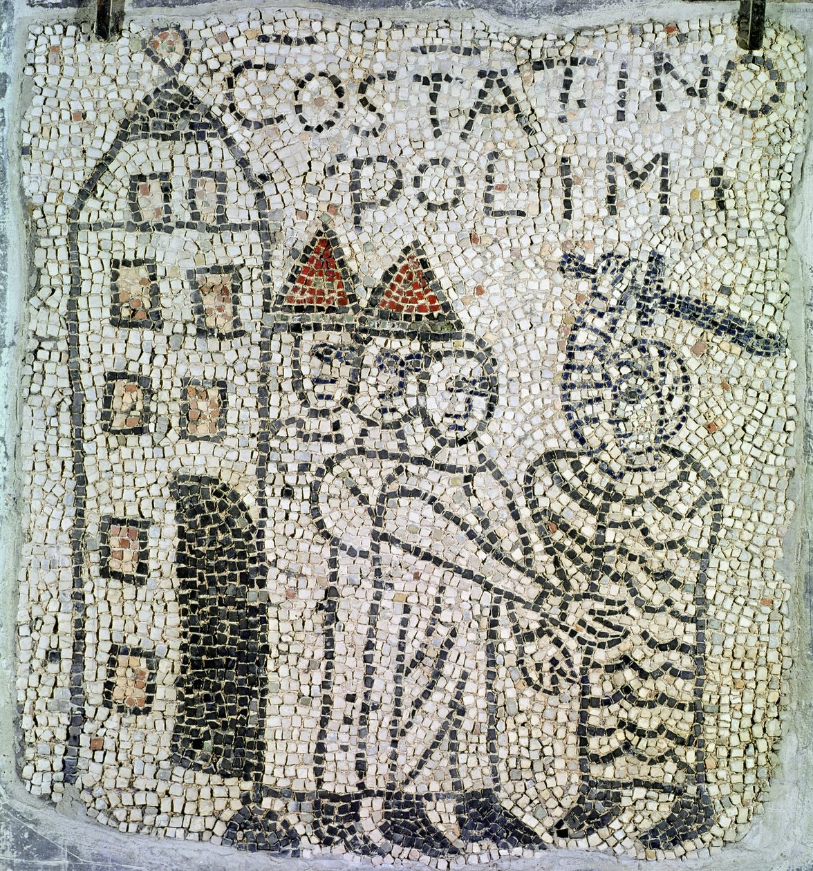 Pavement van St. Johannes de Evangelist, (detail) door Byzantine