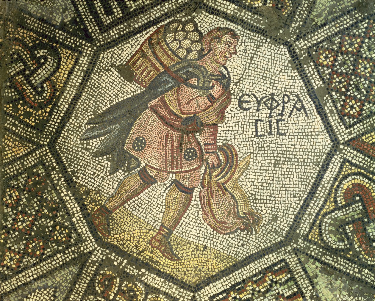 Boer die kippen en een mand met eieren draagt, 5e-6e eeuw door Byzantine