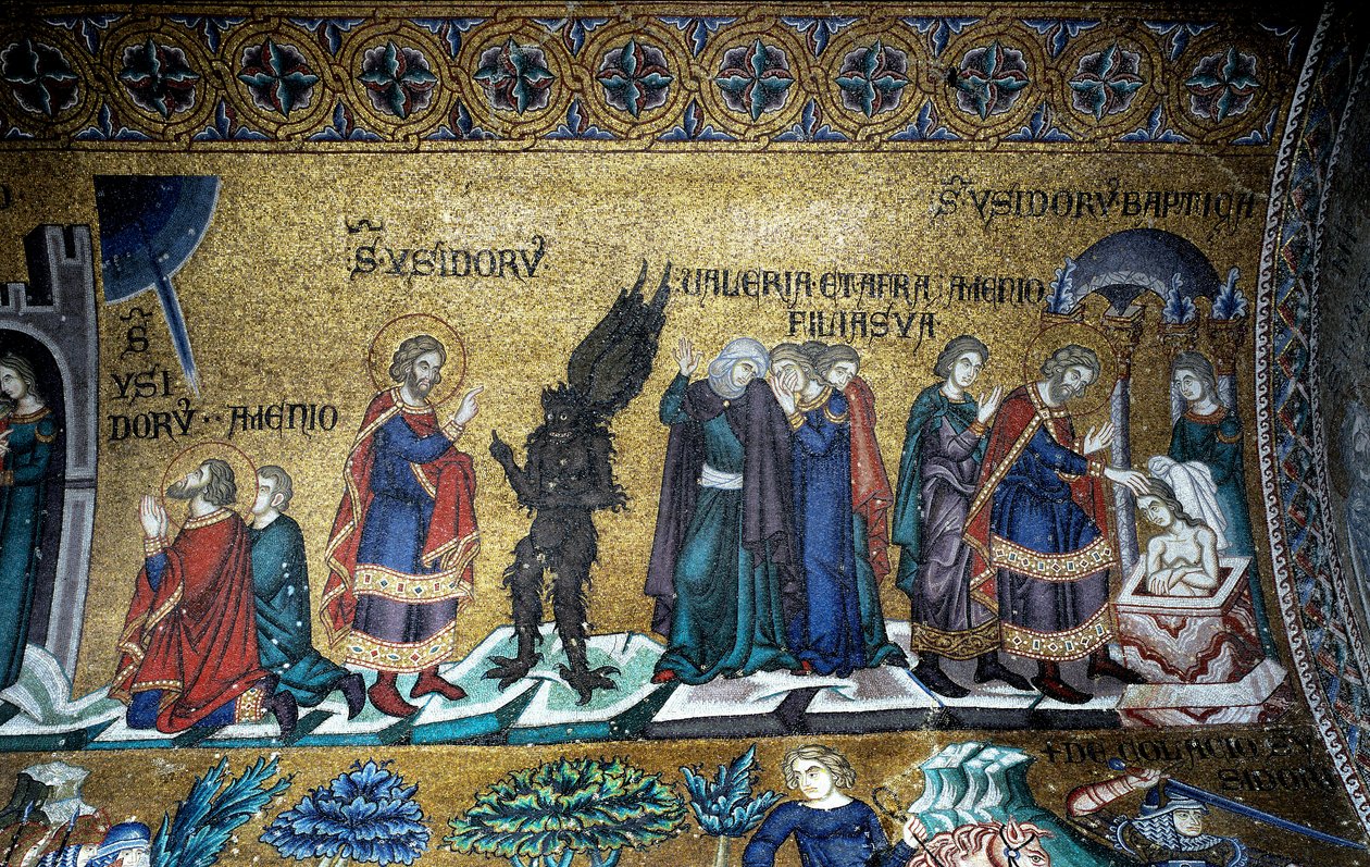 Byzantijnse architectuur: het leven van Sint Isidorus van Chios door Byzantine
