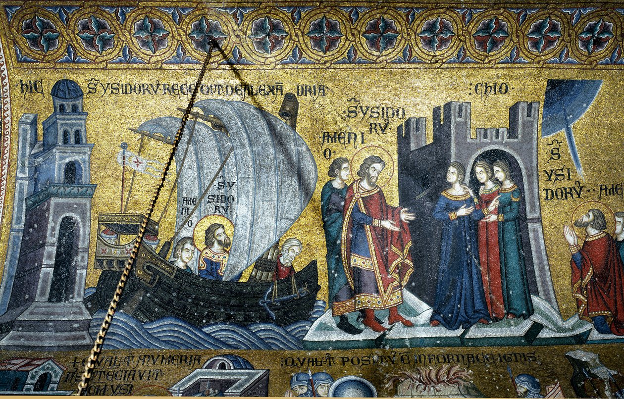 Byzantijnse architectuur: het leven van Sint Isidorus van Chios door Byzantine