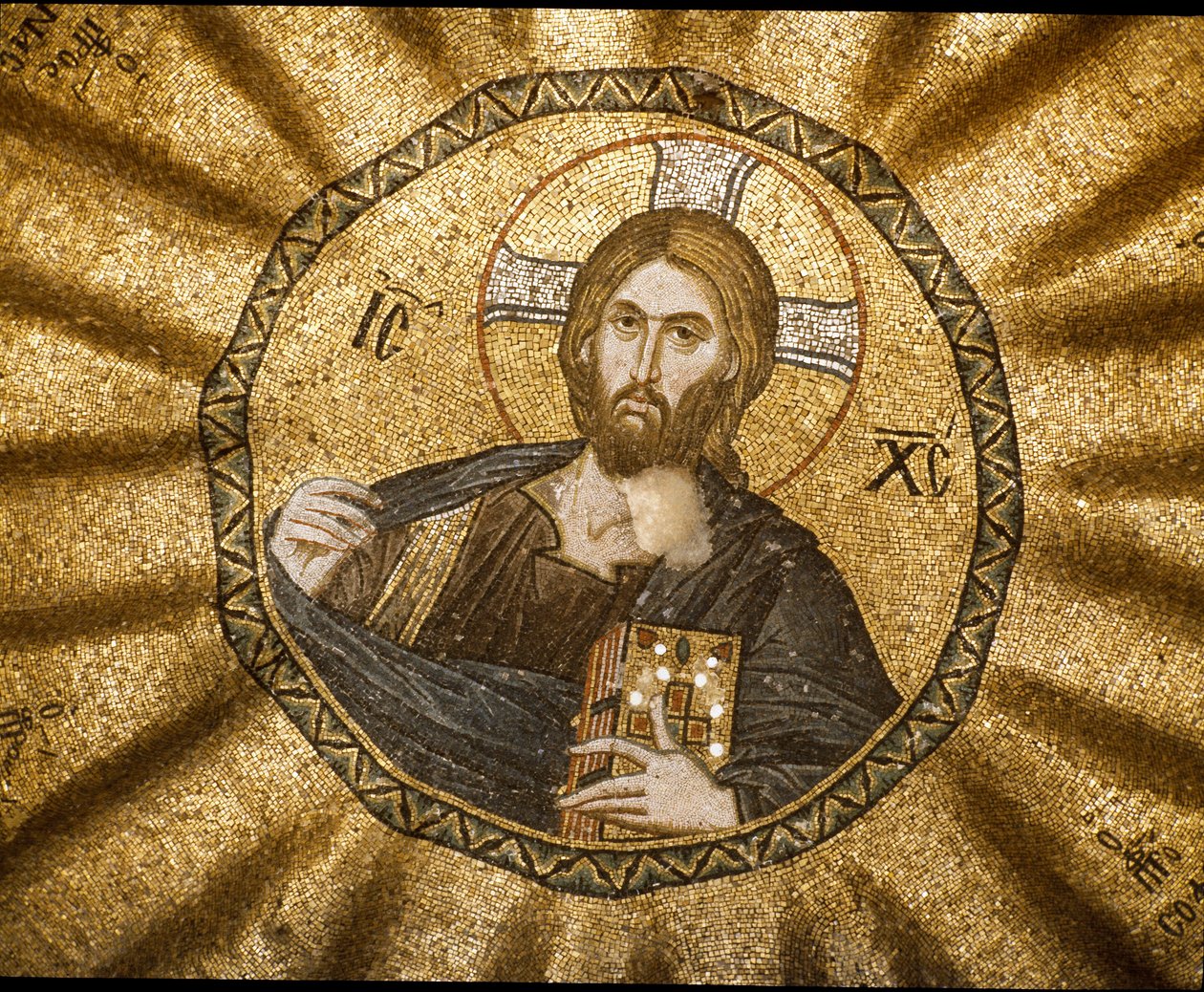 Christus pantocrator (of Christus in glorie) (Mozaïek) door Byzantine