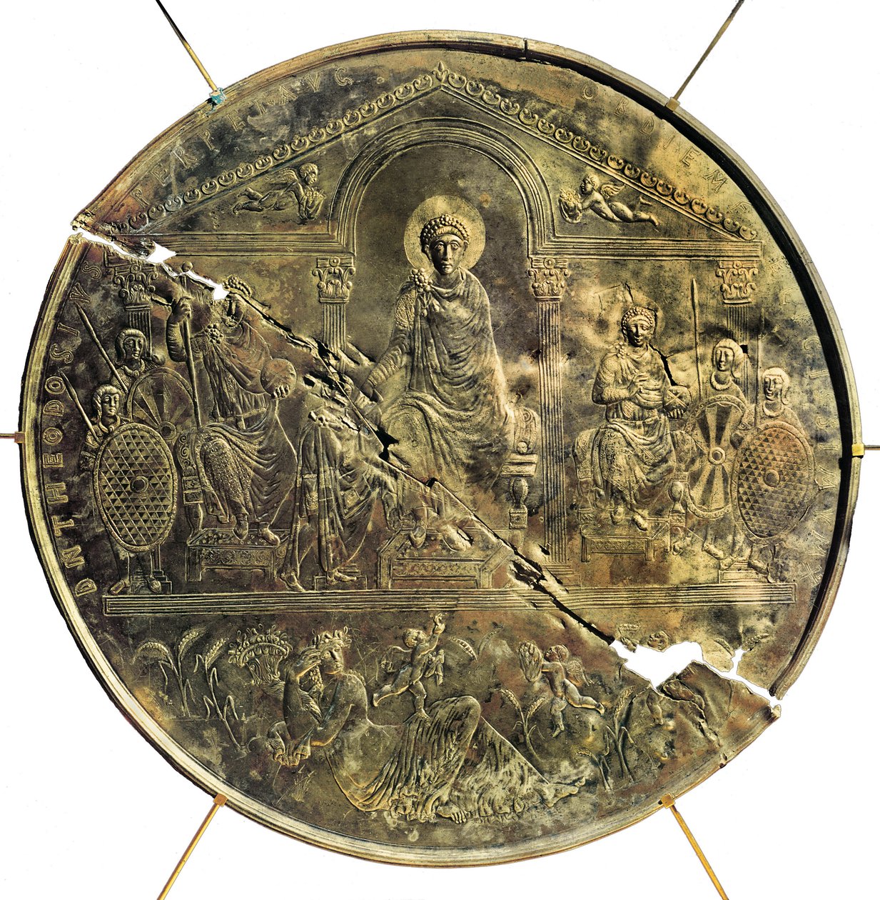 Missorium (grote zilveren schaal) van Theodosius I door Byzantine
