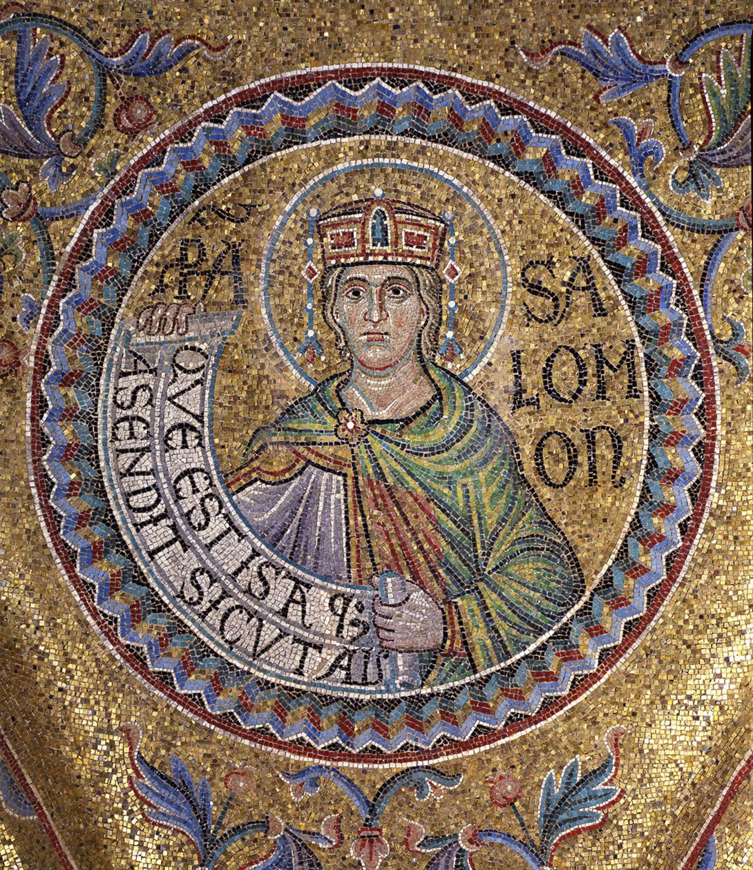 Koning Salomo (detail) van interieurmozaïeken in de Basiliek van San Marco, 13e eeuw door Byzantine Byzantine