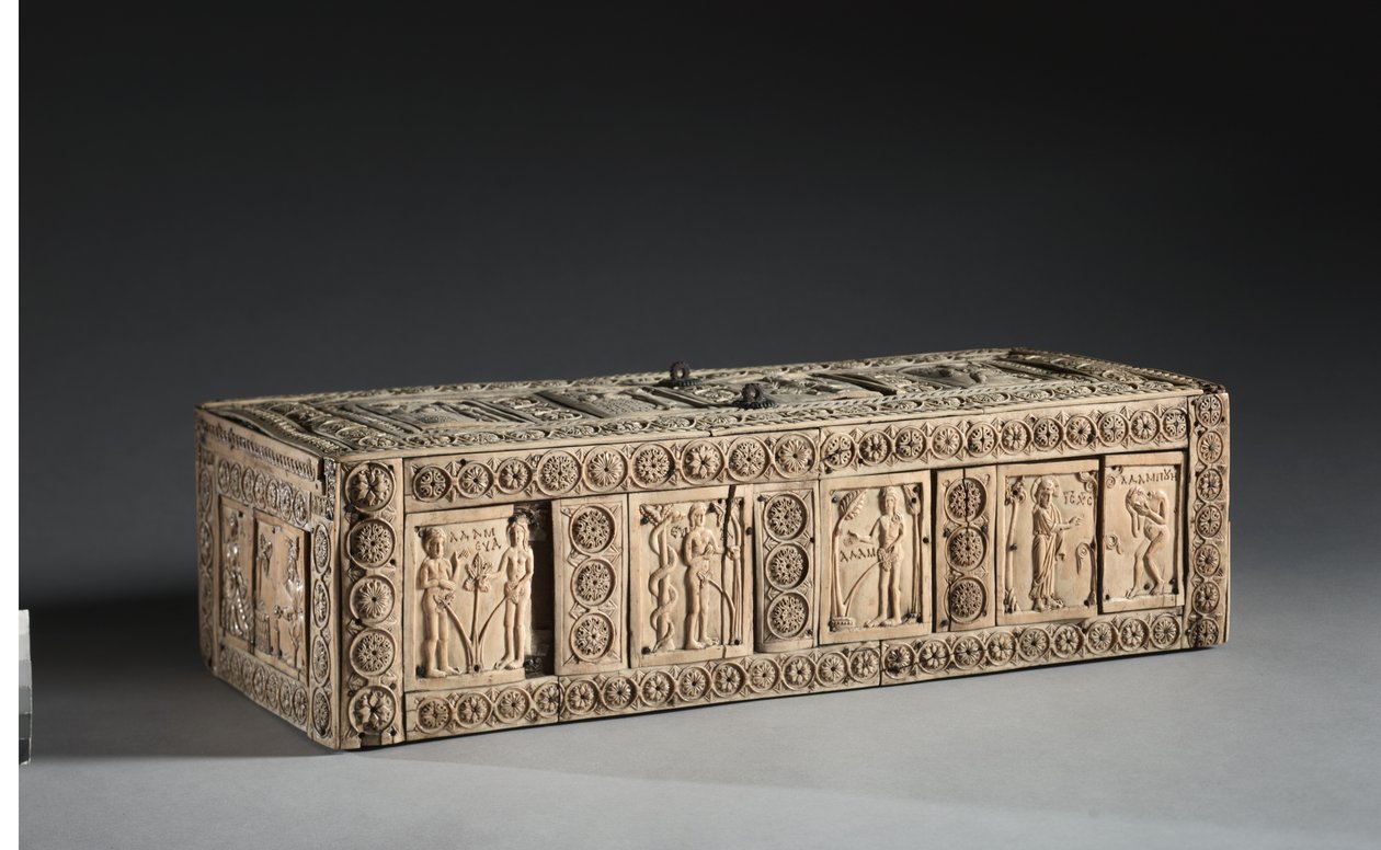 Ivoren doos met scènes van Adam en Eva, 1000-1100 door Byzantine School