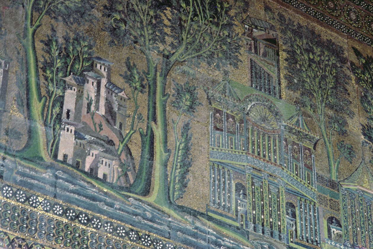 Mozaïeken op de Westportiek, 8e eeuw door Byzantine School