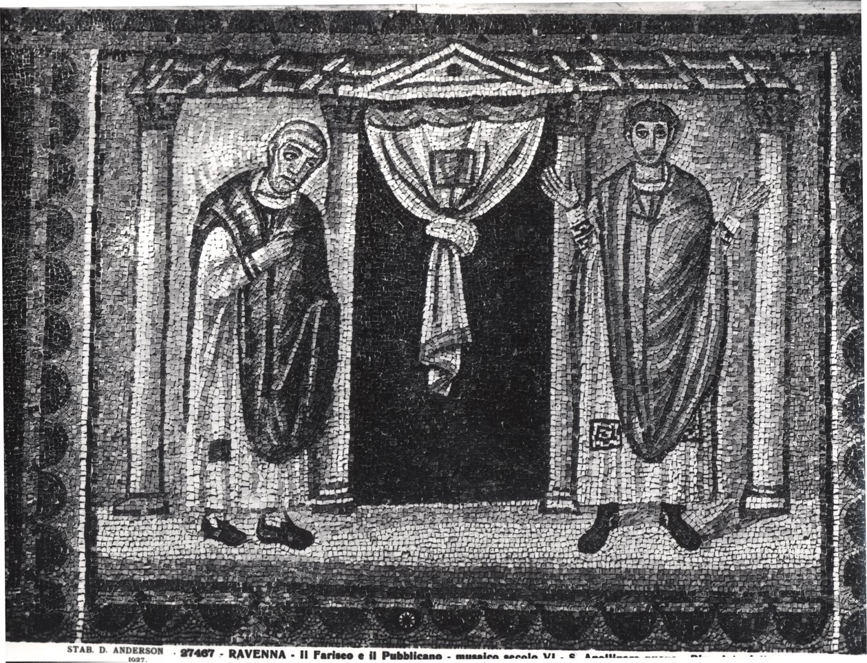 Parabel van de Farizeeër en de Tollenaar (mozaïek) door Byzantine School