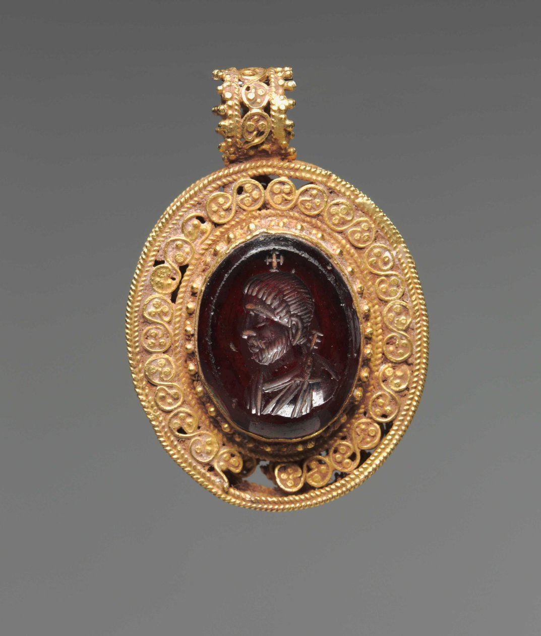 Hanger met portret intaglio, 500s door Byzantine School