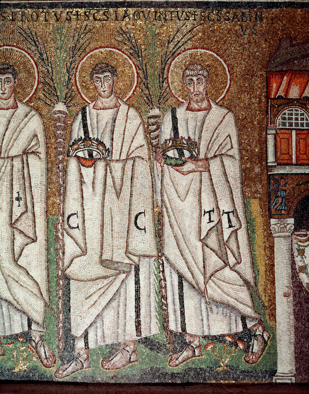 Processie van martelaren (detail) door Byzantine School