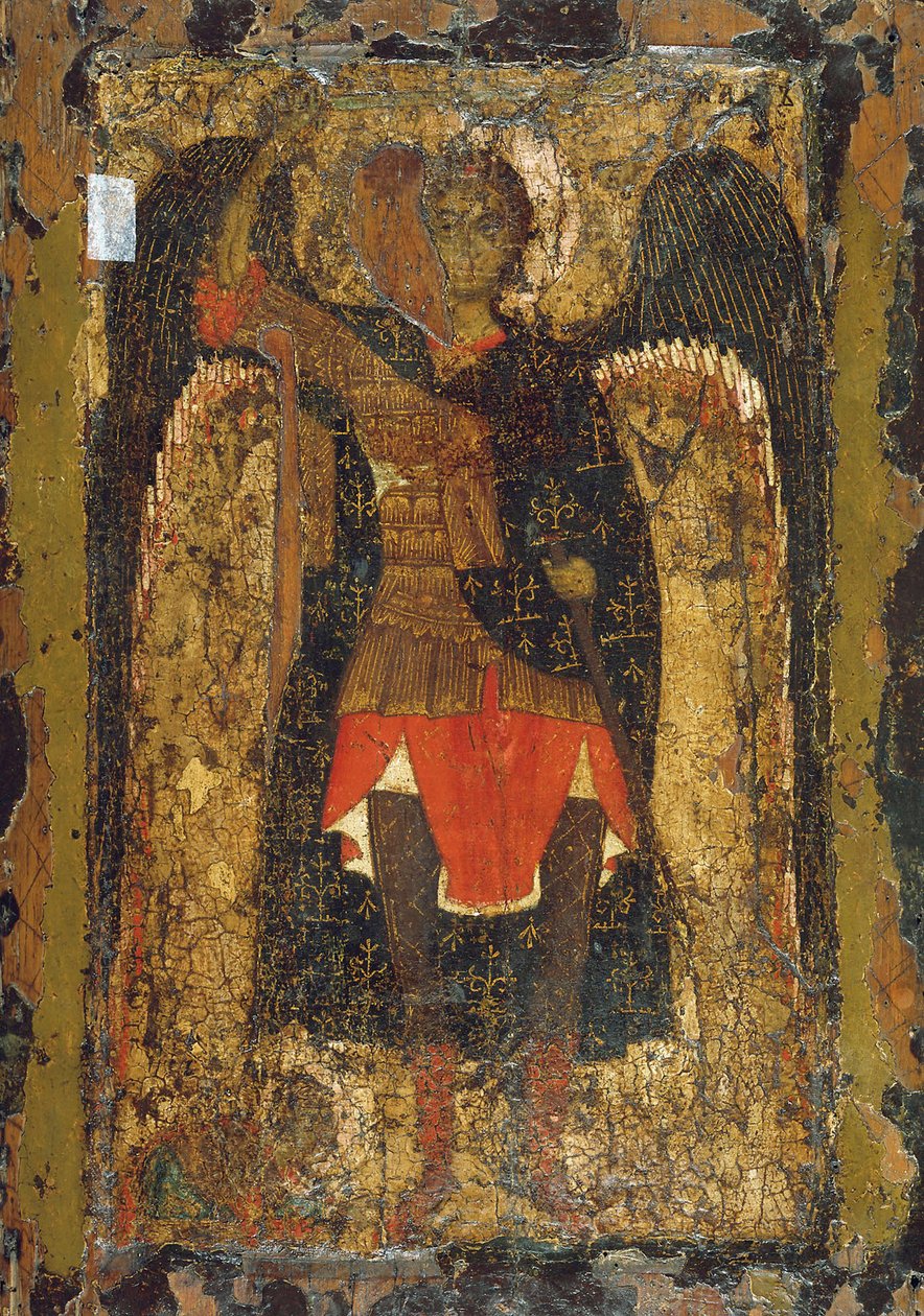 De verschijning van de aartsengel Michaël aan Jozua, de zoon van Nun door Byzantine icon.