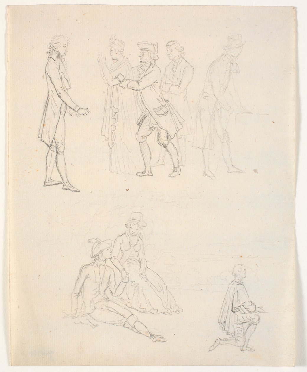 Drie figuurschetsen. Theaterscènes? door C.A. Lorentzen