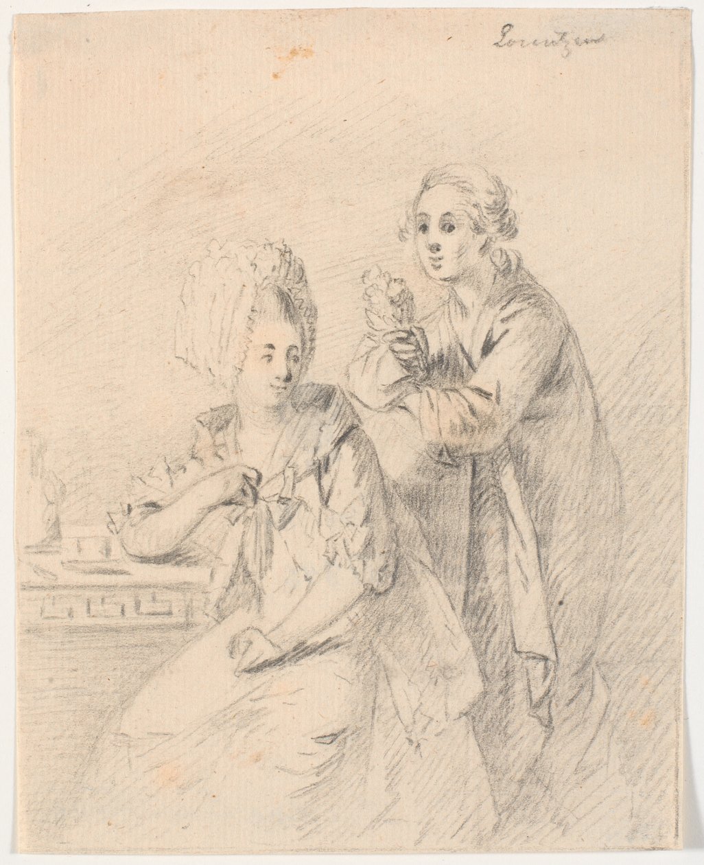 Schets voor portret van collegedeputé Frederik Carl Trant en echtgenote Cornelia, geboren Schumacher door C.A. Lorentzen