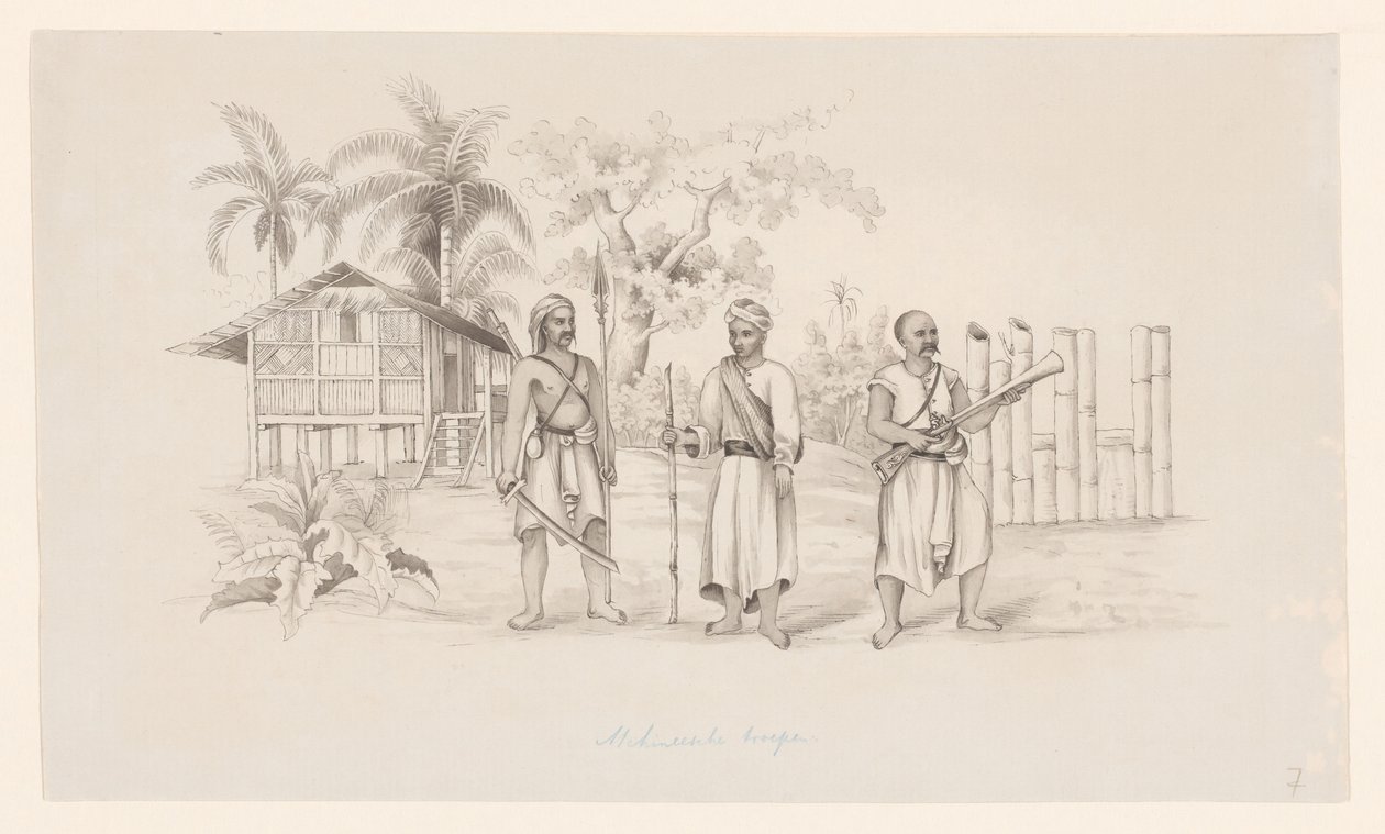 Atchineesche troepen door C.D. Wulf (attributed to)